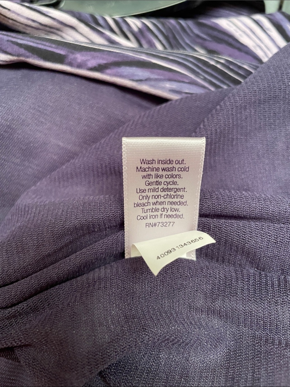 Jennifer Lopez Purple and Light Lavender Wave-Print Draped Blouse - Picture 7 of 9